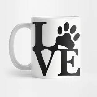 Dog Paw Love (Black) Mug